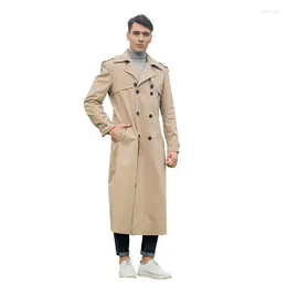 Мужские траншевые пальто мужчины весенний осенний пальто Умное повседневное британское стиль двойной грудь