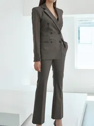 Damenanzüge, Blazer, modisch, elegant, Business-Frauen-Hosenanzüge, Langarm-Blazer, hohe Taille, Anzughose, OL-Stil, weiblich, 2-teiliges Set, lässige Outfits 221008