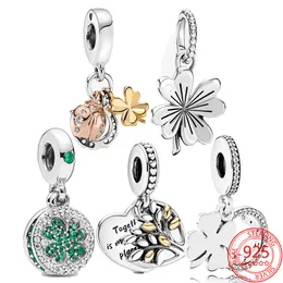 la nuova popolare serie da giardino in argento sterling 100 925 di fortunato ciondolo a quattro foglie è adatta per i gioielli di moda del braccialetto pandora ms