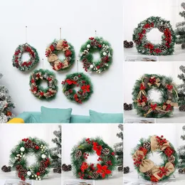 Flores decorativas 32cm decoração de natal guirlanda artesanal porta artificial pendurado janela adereços festa de natal