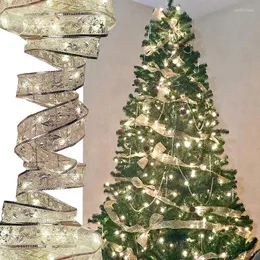 クリスマスの装飾4m40紹介妖精ストリングライト銅ワイヤーリボン弓ホームパーティーの結婚式のための休日の装飾の木