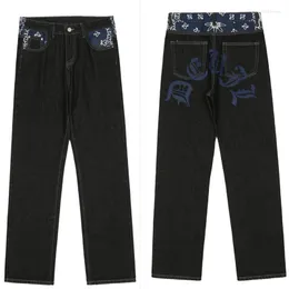 Baskı Düz Baggy Punk Jean Erkek Modası Harajuku Pantolon Baskılı Büyük Boy Streetwear Y2k Siyah Trendyol Hip Hop Erkek