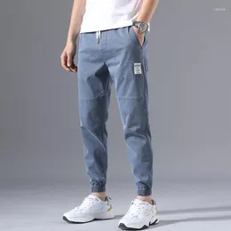 Calça masculina icpans cintura elástica jogger masculino casual tumbo torno