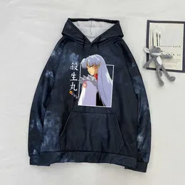 Herrtröjor tröjor heta anime hoodie inuyasha sesshomaru tie-dye pullovers tops g221008