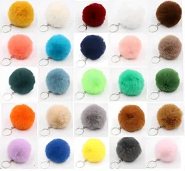 Favor de festas Multi Color 8cm Rabbit Fur Ball Keychain