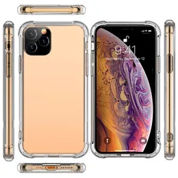 Slim Thin TPU mjuka tydliga telefonfodral för iPhone 14 13 12 11 15 Pro Max X XR stockskyddande skyddsskydd