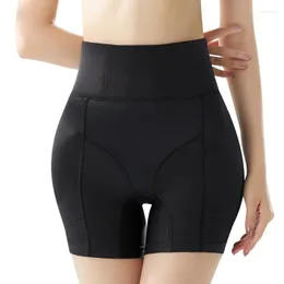 Женские трусики с высокой талией и промежностью Womane Base Fake Ass Lifting Hip Boxers Fixed Sponge Pad Корректирующие шорты Невидимая корректирующая одежда