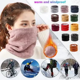 Camping vandring vinter halsduk fleece ring bandana stickad varm solid halsduk utomhus hattar hals varmare tjock kashmir varm handduk skidmask för män kvinnor