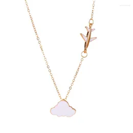 Collane con ciondolo Cartoon White Cloud Aircraft Cute Gold Chain Fashion Creative For Women Simple Sweet Gift Girl Jewelry