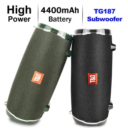 TG187 Yüksek Güçlü Kablosuz Taşınabilir Hoparlör PC Bilgisayar Bluetooth uyumlu hoparlörler için su geçirmez sütun Subwoofer Boom kutusu