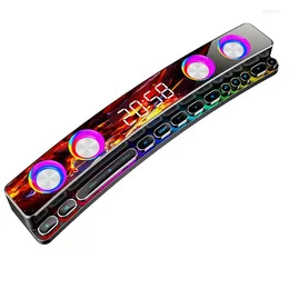 コンビネーションスピーカーBluetoothワイヤレスゲームスピーカーSoundBar LED 3DステレオサブウーファーAUX FMホームクロック屋内サウンドバーコンピューター