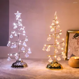 Decorações de Natal Crystal Tree Table Lamp para o quarto Light Lights Decoration Desk Night Light Home Office Study