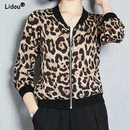 レディースジャケット韓国ファッションOネッキョウの印刷長袖の女性向けカーディガン2022ニュージャッパー女性ブラウスジャケットトレンド韓国トップT221008