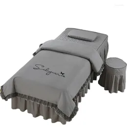 Beddengoed sets 4 stcs schoonheid salon beddings bedklep massage spa bedskirt kussensloop krukje dulvet hoge kwaliteit