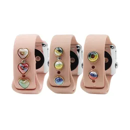 Obejrzyj akcesoria dekoracyjne jabłkowe zespoły diamentowe Diamond Charms for Samsung Amazfit Smart Iwatch Silikon