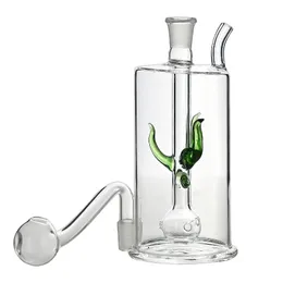 Bubblers Oil Burner Water Pipes Mini Glass Percolator Bubbler Smart Recycle Mini Portable Smoking Device med skålens glid och munstycke