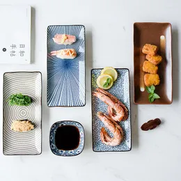 Teller japanischer Teller Keramik Sushi Fischgerichte Rechteck Haushaltsgeschirr Piatto da Cena