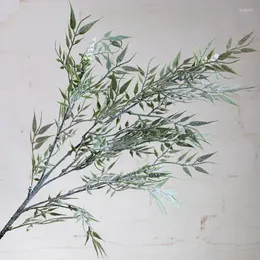 Dekoracyjne kwiaty zebrane liście długie gałąź Kwiat Zielone plastikowe sztuczne sztuczne liście na świąteczny wystrój fałszywy rośliny eukaliptus