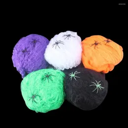 Party Masks Halloween Decorations Artificial Super Stretch Web With Fake Spiders Scary Scene Horror House Home Decoration