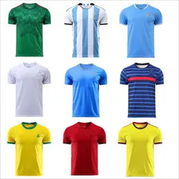 F￣s Tops Jersey de futebol 2022 CATA Copa do Mundo Nacional F￣ uniformes