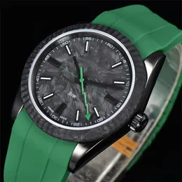 Montre de Luxe Luxury Watch 36mm ETA2836 Automatisk mekanisk rörelse kolfiberfodral mjuk grodgummband