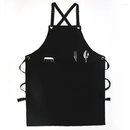 F￶rkl￤den Unisex Elegant Classic Black Canvas f￶rkl￤de Justerbara remmar Anti-Dirty och Waterproof Hush￥llsblommare Restaurang Bokhandel