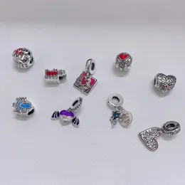 Authentic 925 Sterling Silver Bead Vampire Winged Heart Charm Halloween Pumpkin Charms Halloween Line Art People Beads Fit Pandora Bracelet DIY Jewelry Make