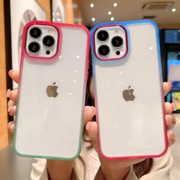 勾配色の衝撃的な電話ケースiPhone 14 13 12 11 Pro Max Plus Crystal Rainbow保護カバーのケース