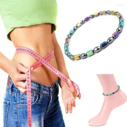 Anklets Trendy Healthy Care Weight Loss Anklet Magnet Bracelets For Foot Magnetic Hematite Elastic Bracelet Jewelry