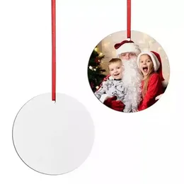 Forniture per stampanti da 3 pollici di sublimazione rotonda in bianco ceramico in ceramica Circle ceramica Ornamenti natalizi personalizzati Decorazioni per alberi di natale