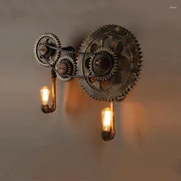 Lampa ścienna Creative Mechanical Gear Studio przemysłowy projektanta inżynierii lampy dekoracyjne światła