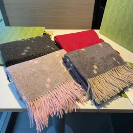 Dubbelbokstav Klassisk kashmirhalsduk för kvinnor Vintersjal Tjock Varm Trendig Jacquard Långa halsdukar Designertryckt Lady Wrap Stor storlek