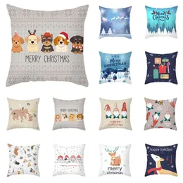 Casa Feliz Feliz Natal Cartoon Animal Decorativo Cushion Cover Office Sofá Decor Home Decor