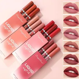 Lipgloss 3-teilig, Samt-Matt-Set, Tönungskombi, wasserfest, langlebig, flüssiger Lippenstift, Farbe, Lippen, Make-up, Damenkosmetik