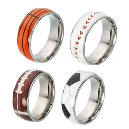 Akcesoria mody metalowe pierścionki z koszykówki Baseball Baseball Sports Pierścienie prezentowe