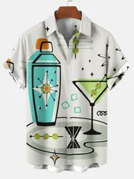 Męskie koszule Summer R 1 butelka Kreatywna 3D Digital Printing