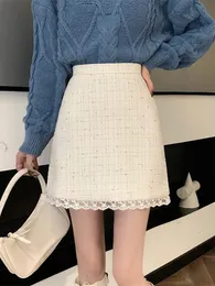 Skirts Wysokiej talii krotka spodniczka kobiet nowy nabytek 2022 wiosna koreanski styl patchworkowa koronka wszystkie mecze panie eleganc