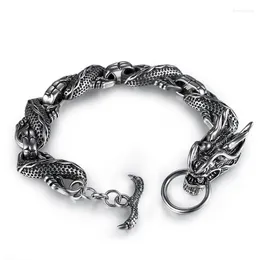 Charm Armband Dragon Armband Retro Personlighet Creative Men's Silver Domineering Ledande modetrend Enkla smycken Tillbeh￶r