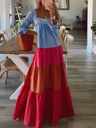 Платья Robe de Soiree Longue без манчж наливают женщины деконтрактики col en v patchwork echarpe douce longue mode elegante Streetwewe