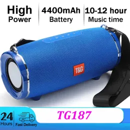 TG187 High Power BT5.0 Högtalare Portable Outdoor HiFi Column Stereo Bass Waterproof Soundbox Support TF FM Mp3 Phone Music Player