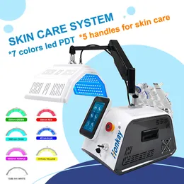 7 Colors PDT LED Photodynamic Therapy Beauty Device LED Facial Mask Acne Removal Anti Wrinkle Lighten Spot With Skin Scrubber Spray Gun BIO Bipolar RF Cool Handle