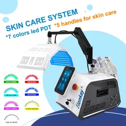 7 Färger PDT LED -fotodynamisk terapi Skönhetsanordning LED FACIAL MASK ACNE Borttagning Anti Wrinkle Lighten Spot With Skin Scrubber Spray Gun Bio BiPolar RF Cool Handle