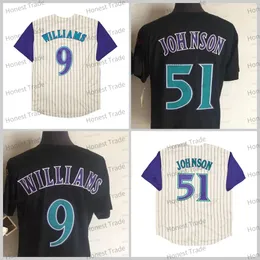 Retro 9 Matt Williams Baseball Jersey 51 Randy Johnson Masculino Vintage Retro Costurado