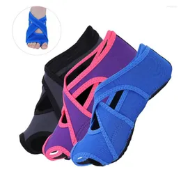 Sports Socks Gym Yoga Shoes Women Plat Soft Anti Slip Sole Ballet Dance Half Toe Fitness Pilates Neoprene