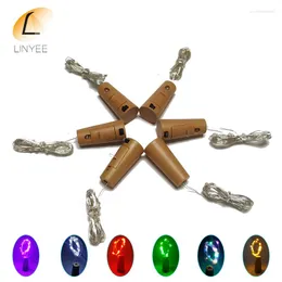 Strings 2M 20LEDs LED Wine Bottle Lights Cork Shape Silver Wire Colorful Mini String For Indoor Outdoor Wedding Christmas