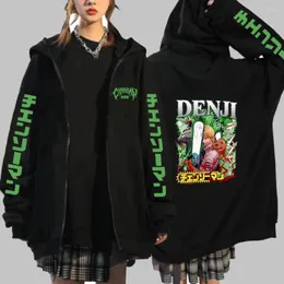 Męskie bluzy łańcuch łańcuchowy man zip un men pullovers anime kurtki Denji Makima graficzny druk uliczny zamek błyskawiczny unisex y2k ubrania sudadera