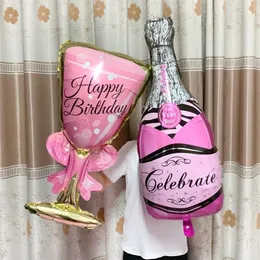 Other Festive Party Supplies Big Helium Balloon Champagne Goblet Wedding Birthday Decorations Adult Kids Ballons Globos Event 221010