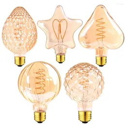 Grensk E27 Dimmable Led Lamp Spiral Filament Bulb T25 C35 3W 2200K Retro Vintage E12 E14 220V Lights Decoration For Home