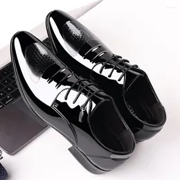 Dress Shoes Men Casual Leather Business Party Wedding Office Work Lace Up Flat Footwear Plus Zise Comfortable Loafer