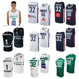 Printed Basketball Nanterre 92 Team Maillot 32 Victor Wembanyama Jersey LDLC ASVEL National France U19 Color Navy Blue White Green Black for